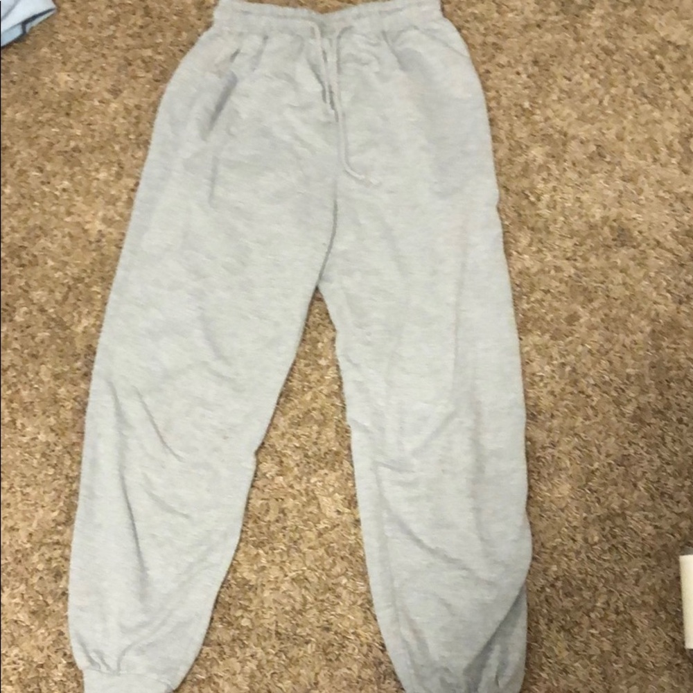 Gray sweatpants